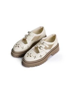Rococo floral cut out shoes